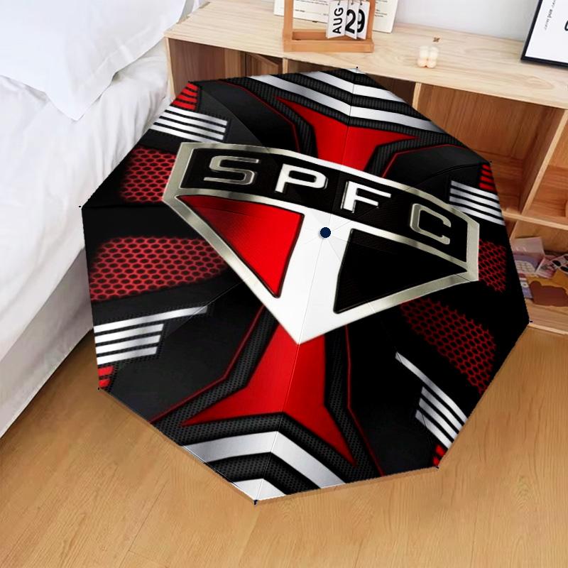 1PC Paulo Fc Emblem Printed Umbrella Folding Umbrella, Automatic Umbrella 8-Frame for Travel, Camping Fan Gifts Christmas Gifts