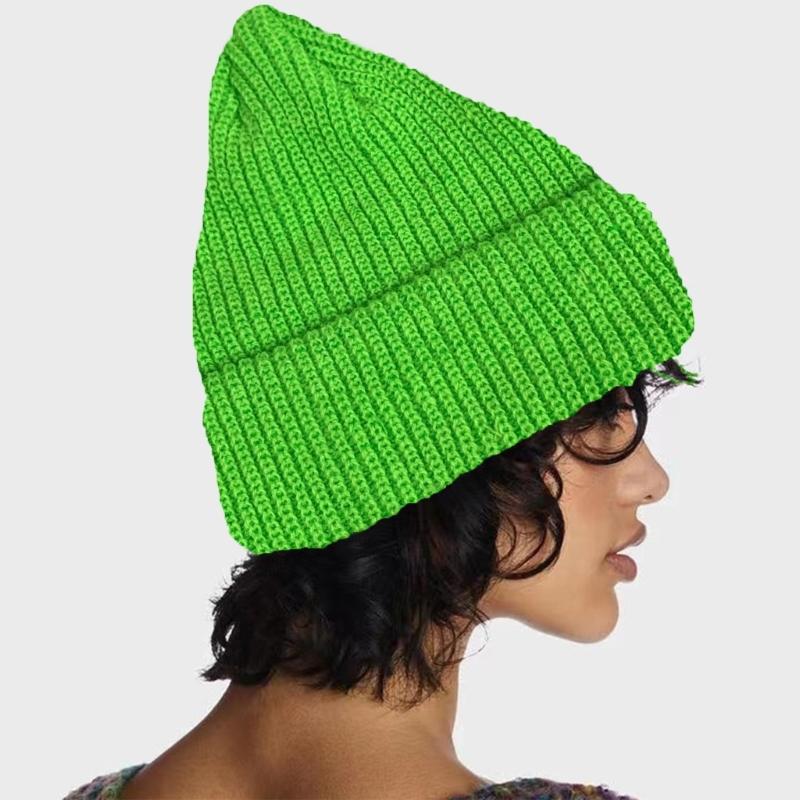Elastic Windproof Beanies Knitted Solid Color Hat for Women Men Keep Ear Warm Hat Cold Weather Skiing Cycling Supplies