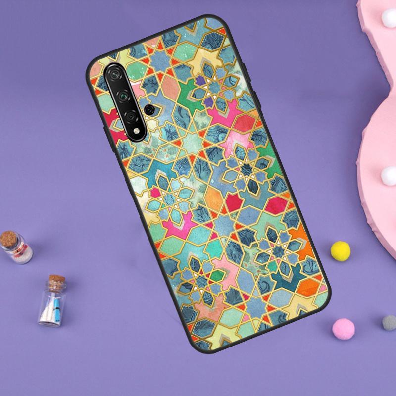 Moroccan Pattern For Huawei Nova 11i 12i 8i 7i 3i 9 10 SE Y60 Y61 Y70 Y72 Y73 Y90 Y91 P20 P30 P40 Lite Case