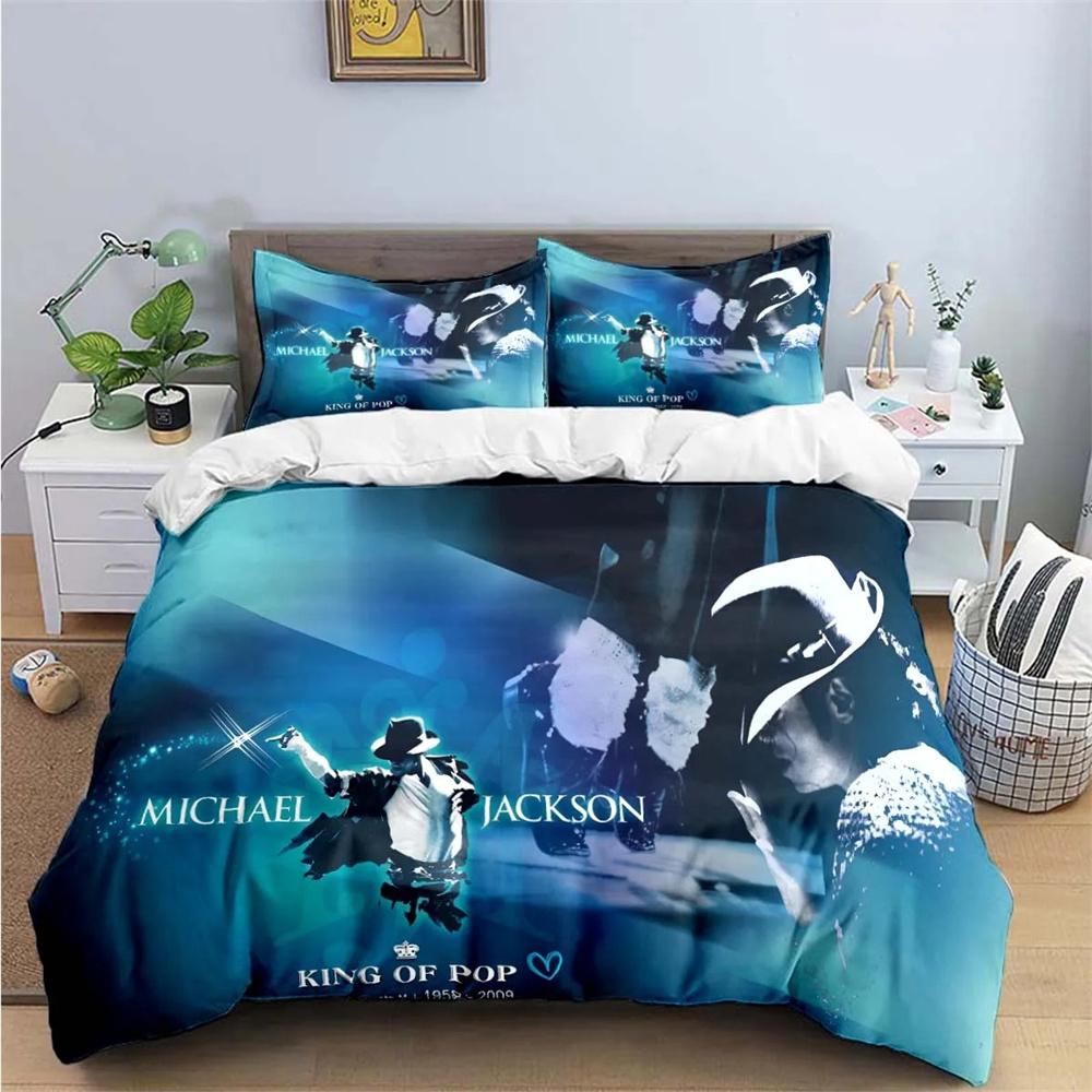 Exquisite Fashion M-Michael-Jackson Printing Bedding Set Duvet Cover Comforter Bed Youth Kids Girl Boys Birthday Gift