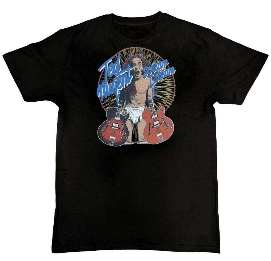 

Rare Ted Nugent Scream Dream Graphic Print Unisex 100% Cotton T-shirt Mens Tees Top 4XL