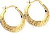 Gold Earrings 585 Hoops With Greek Pattern Greek Road Gold 14K For a Gift