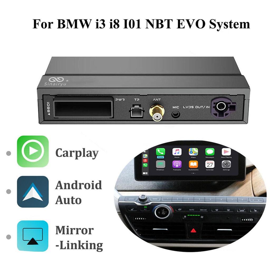 Sinairyu Wireless CarPlay Android Auto Interface Compatible for BMW I3 I8 I01 NBT EVO System 2012-2020 with Mirror Link AirPlay Car Play Functions