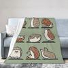 Hedgehog Yoga Blanket Soft Warm Flannel Throw Blanket for Bed Living Room Picnic Travel Home Couch