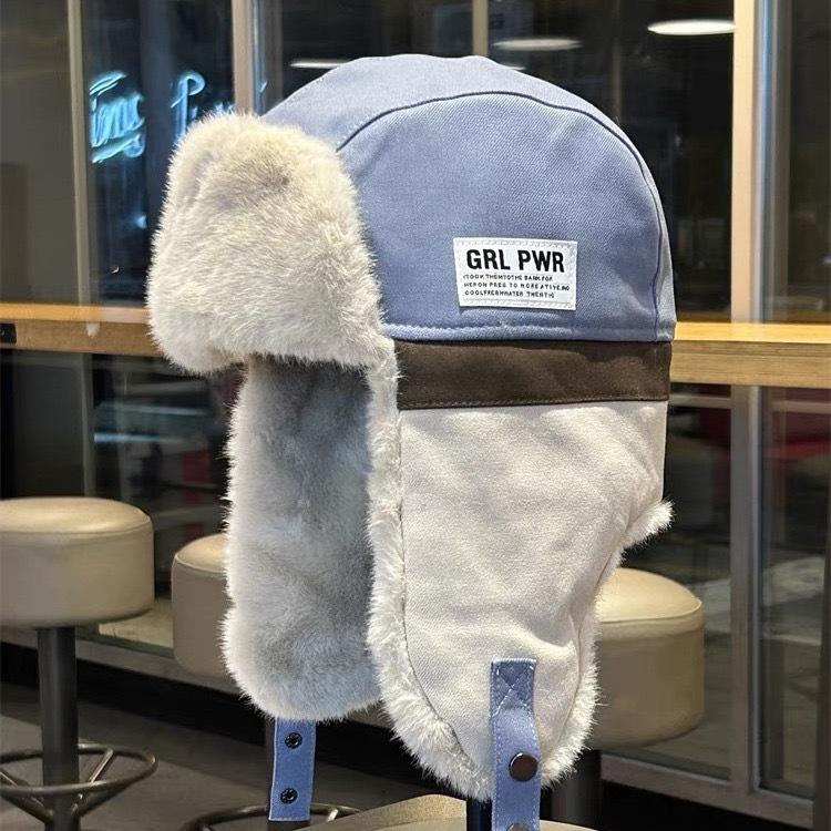 

Зимова товста тепла універсальна шапка для жіночого катання на велосипеді на відкритому повітрі One Size синій