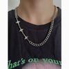 Street Style Geometriskt Kedjehalsband För Män Och Kvinnor Med Rostfritt Stålfinish