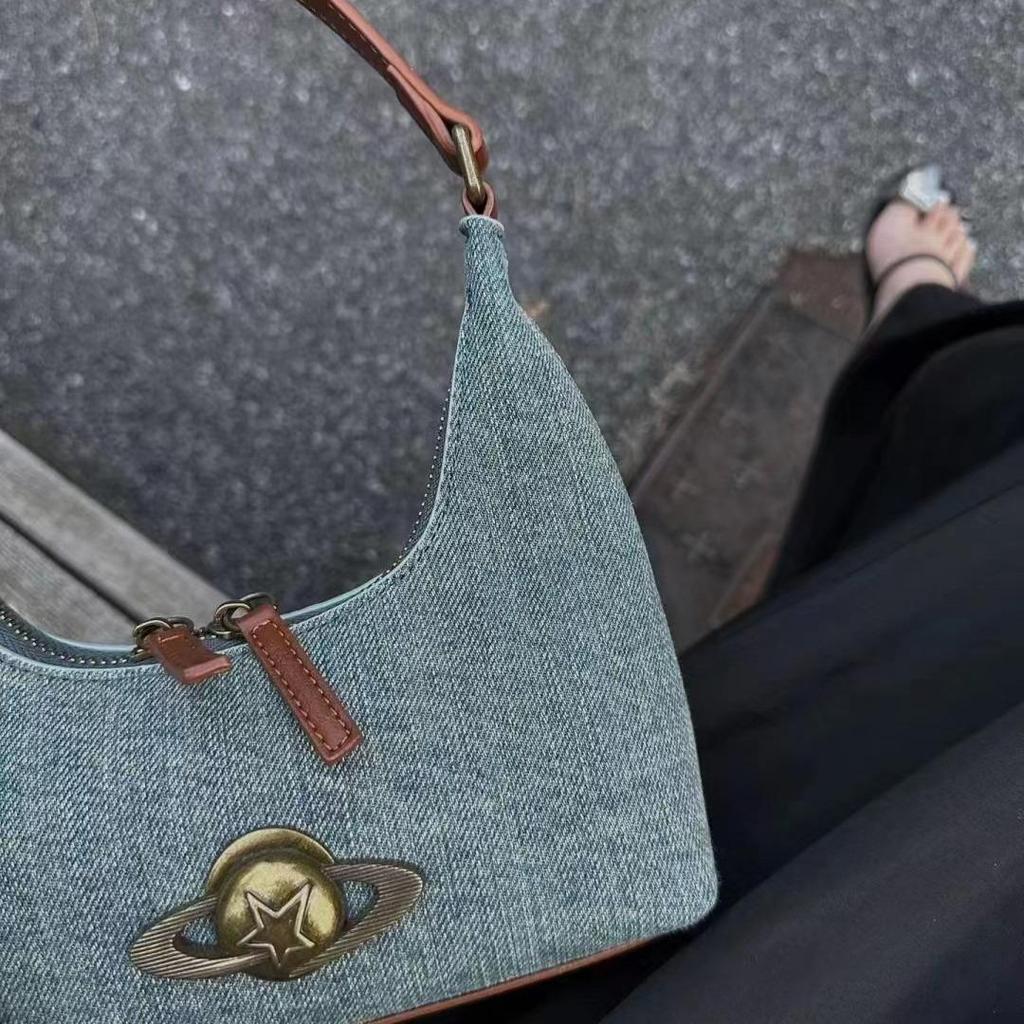 New Hobo Planet Denim Shoulder Bag - Versatile Niche Handbag