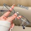 With Internet celebrities plain face metal alloy degree round face half frame thin frame men's glasses women's trend