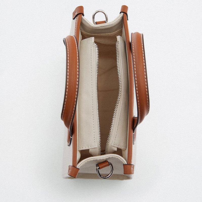 New Luxury Brand Canvas Leather Women's Fashion Bag Crossbody Shopping Bag