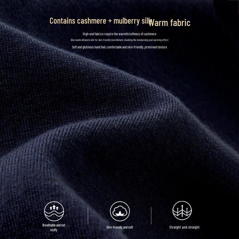 Men's Cashmere Mulberry Silk Blend Long-Sleeve Polo Shirt