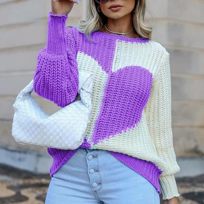 Sweter damski jesień nowe damskie eleganckie swetry z dzianiny z okrągłym dekoltem moda z długim rękawem luźny sweter na co dzień