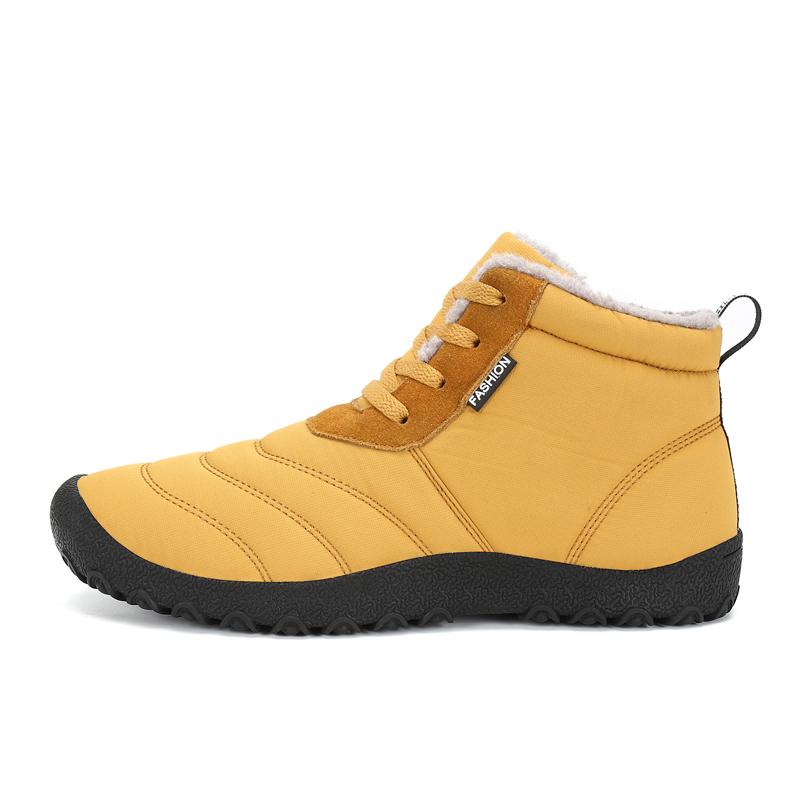 Hot Sale Winter 2024 Snow Boots Men Fashion Yellow High Top Cotton Shoes Comfortable Warm Ankle Boots Men Women Fur Boot Size 46