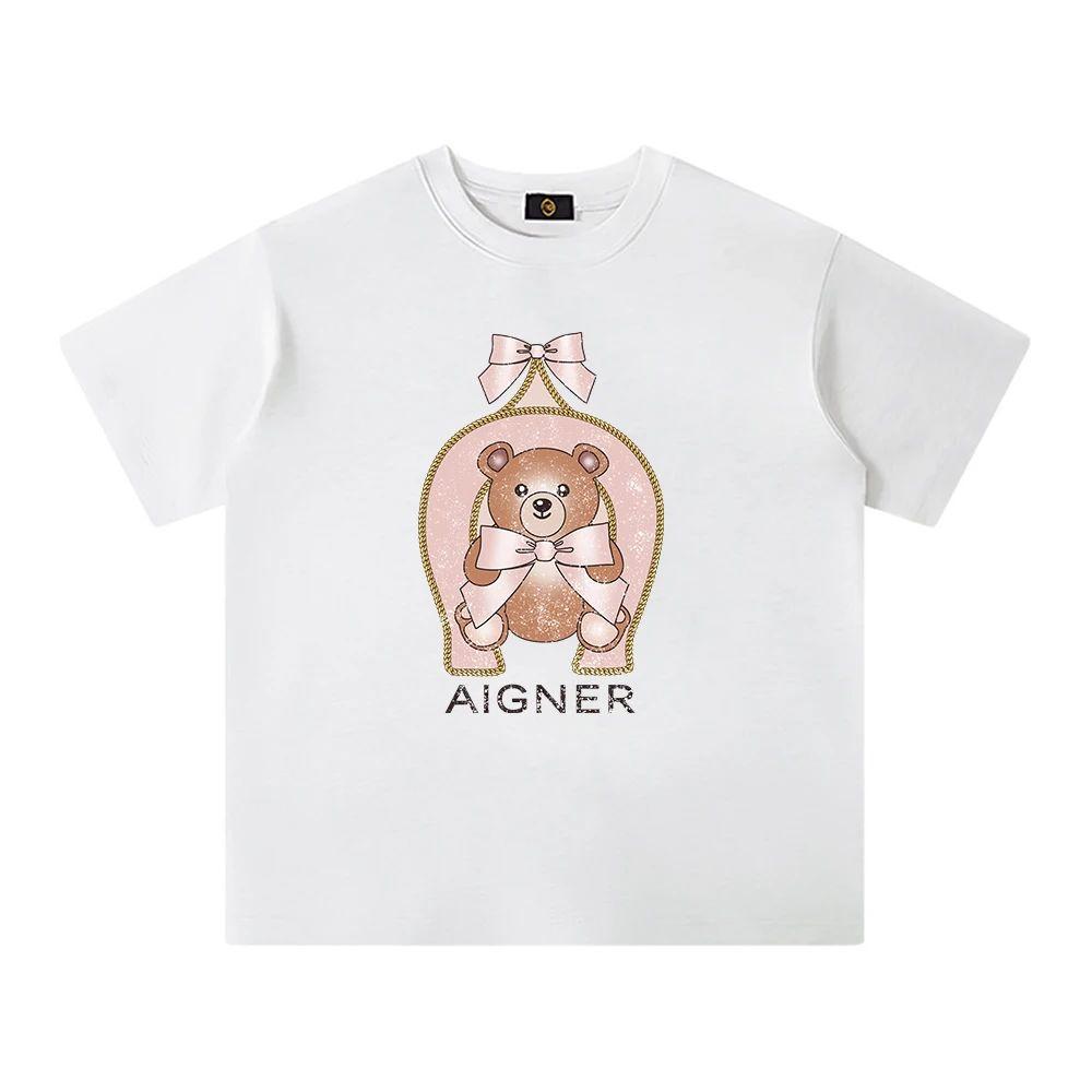 2025 Summer Girls' T-shirt Children's Top Children's Fashionable Casual Clothing Letter Printed Baby Girl Top T-shir