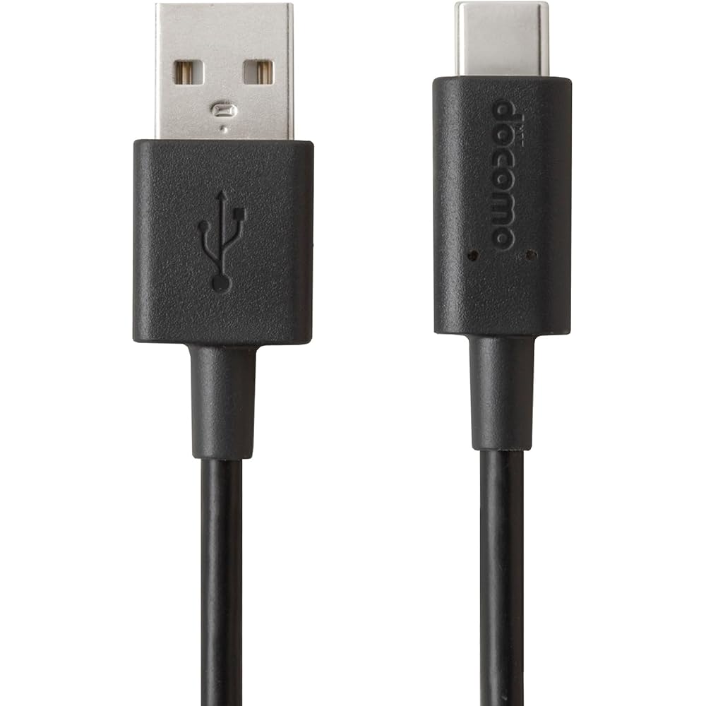 Docomo Genuine USB Cable A To C 02 1.5m Black AHD59268 Charging Data Transfer Abnormal Temperatur...