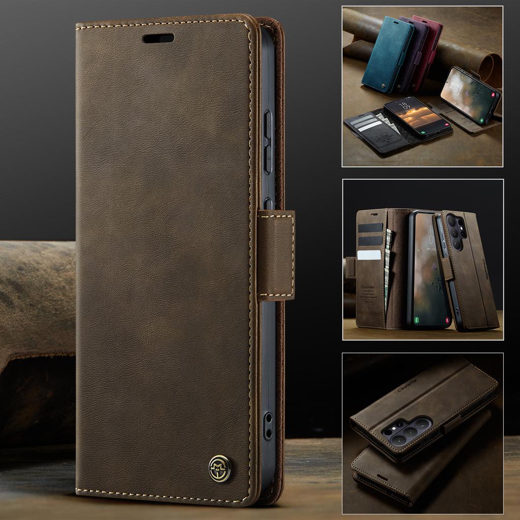CaseMe Retro Magnetic PU Leather Wallet Phone Case For Samsung Galaxy S26/S26 Plus/S26 Ultra Shockproof Card Holder Pocket Cover