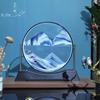 Rotatable Sandscape Moving Sand Art Picture Flowing Sand Painting Round Glass Quicksand 3D Hourglass Office Home Decor Gifts