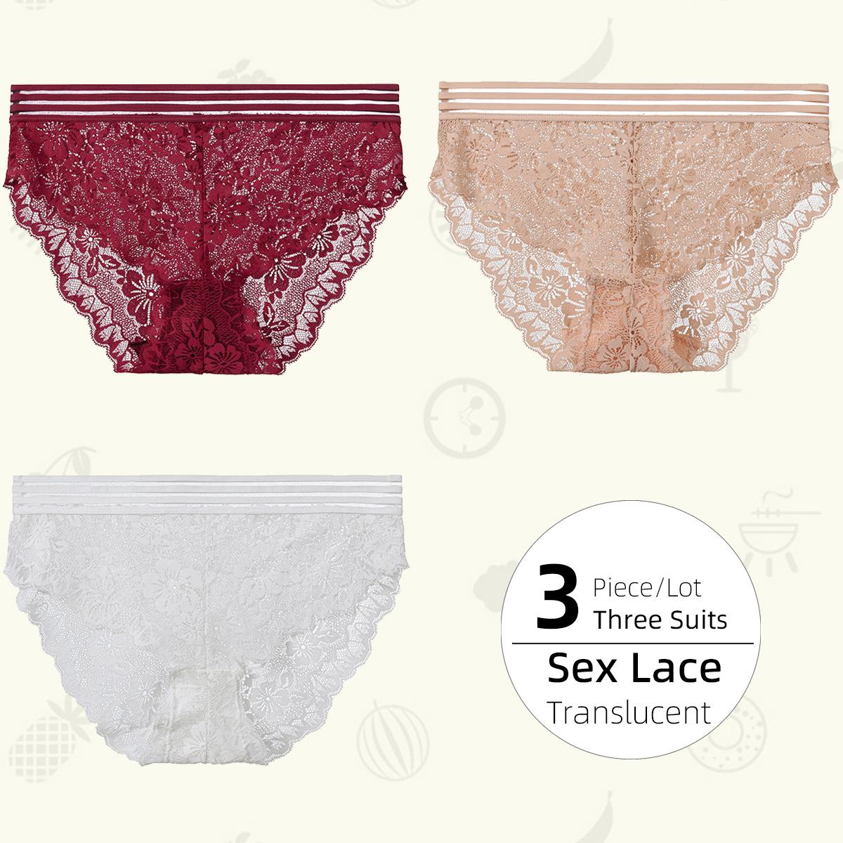 

Кружевные женские трусики со средней посадкой, сексуальные дышащие женские трусы, полупрозрачные женские трусы L