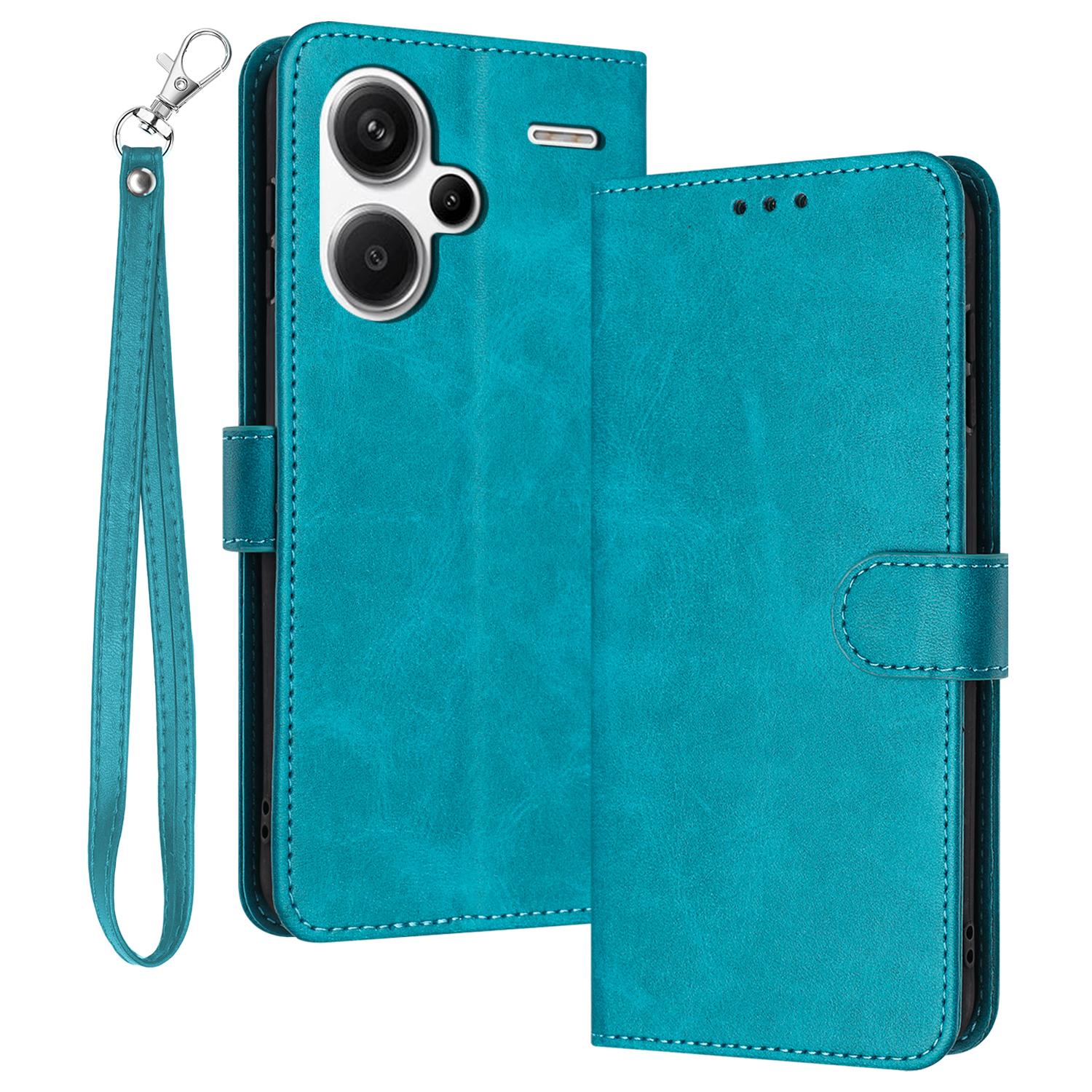 

Для Xiaomi Redmi Note 13 Pro + 5G чехол с текстурой теленка и подставкой кожаный чехол-кошелек для телефона Green