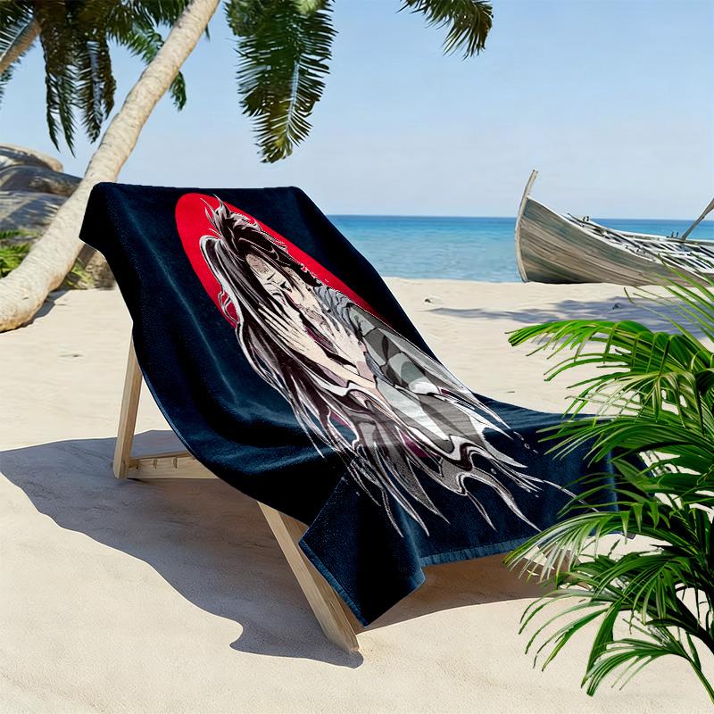 Shadow Warrior's Crimson Blade Beach Towel Soft Outdoor Camping Quickdrying Swim Towel Swim Outdoor Pool Towel Fashion Printing