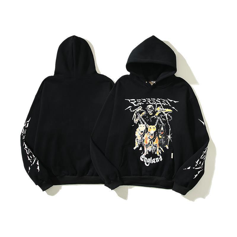 Mens Oversized Hooded Sweatshirt With Letter Print Fleece-Lined Cotton Blend Streetwear Casual Pullover