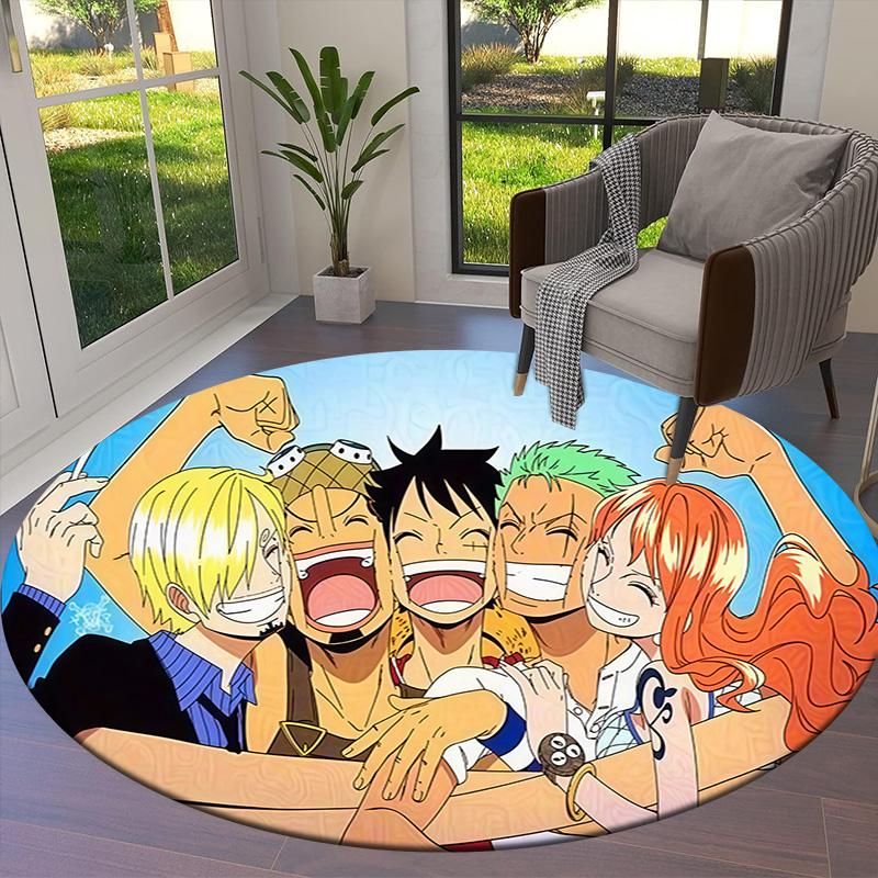 Luffy D Round Area Rug Carpet Rug For Living Room Bedroom Sofa Playroom Decor Nonslip Floor Mat