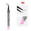 Double-Ended Eyelashes Extension Tweezers Makeup Tools Nail Art Tweezers With Silicone Pressing Head Nail Stickers Pick Up Clip