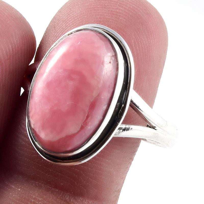 

Natural Rhodochrosite Gemstone Handmade 925 Solid Silver Gift Ring S.10.5 Q8y51