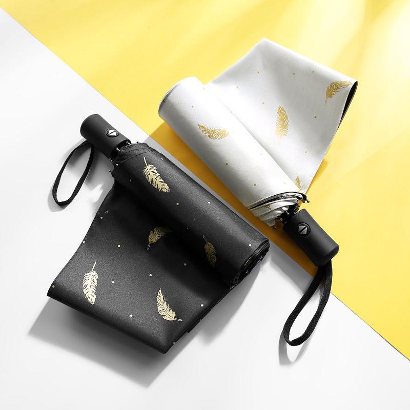 2023 Men's and Women's Automatic Mini Umbrella Anti-UV Sun Umbrella Windproof Light Folding Portable Children's Sun Umbrella