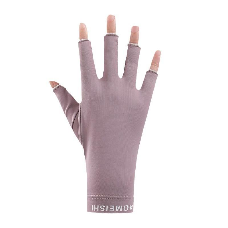 Female Summer Sunscreen Half Finger Gloves With Quick Dry And Touch Screen Functionality