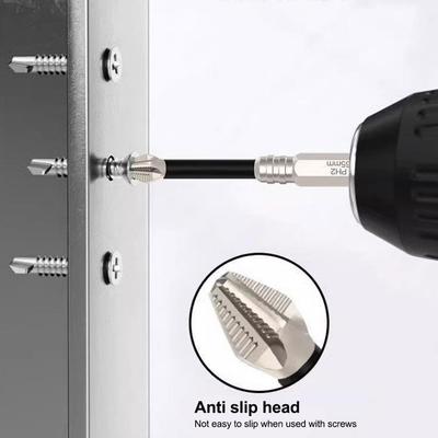 Upgraded Non-slip PH2 Impact Driver Bit Set With Magnetic Phillips Screwdriver Tool Impact Resistance WaterProof Bits 5/6pcs