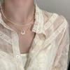 ANENJERY Collier lune pour femmes, coquille blanche brillante, chaîne de clavicule, bijoux de fête