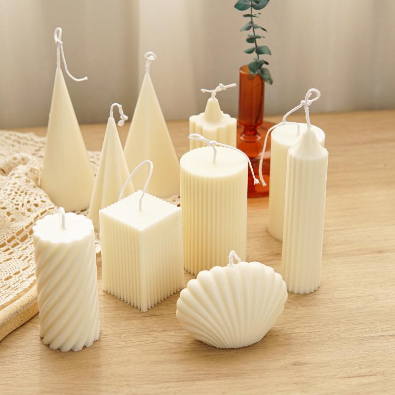 Candle Plastics PC Mold Aromatherapy Candle Making Mold Temperature Range: -30°C To 200°C DIY Cylindrical Geometric Candle Mold