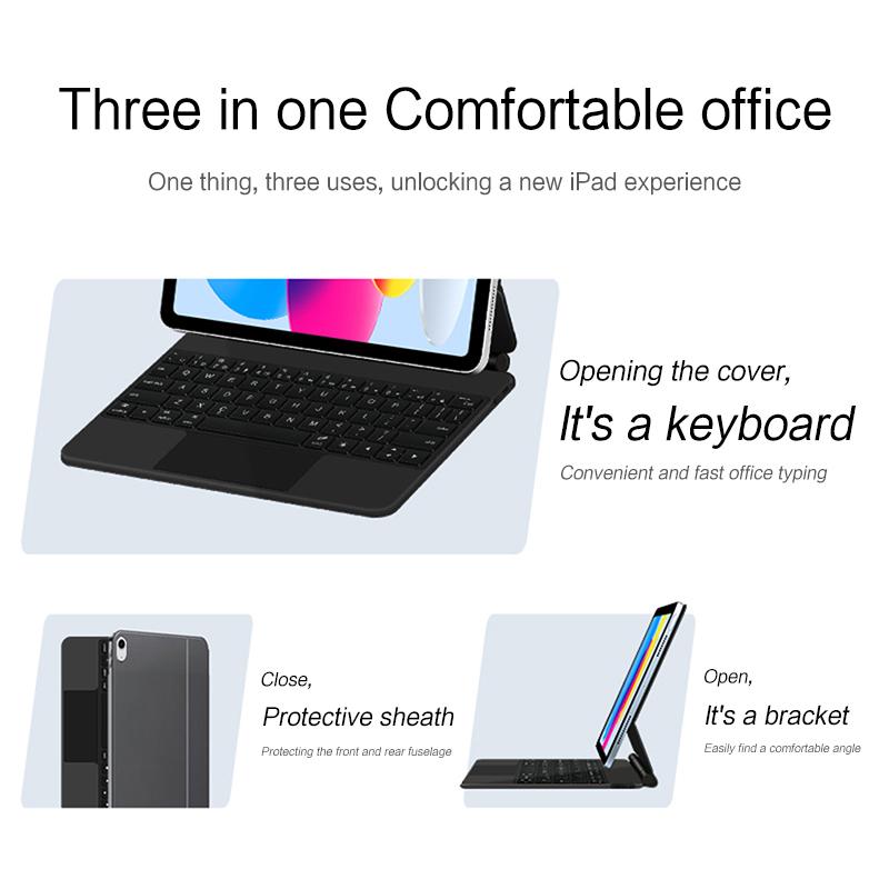 AJIUYU Magic Keyboard for iPad 11th Case iPad A16 11th Generation 11 Inch 10th Smart Cover With Multi-Touch Trackpad