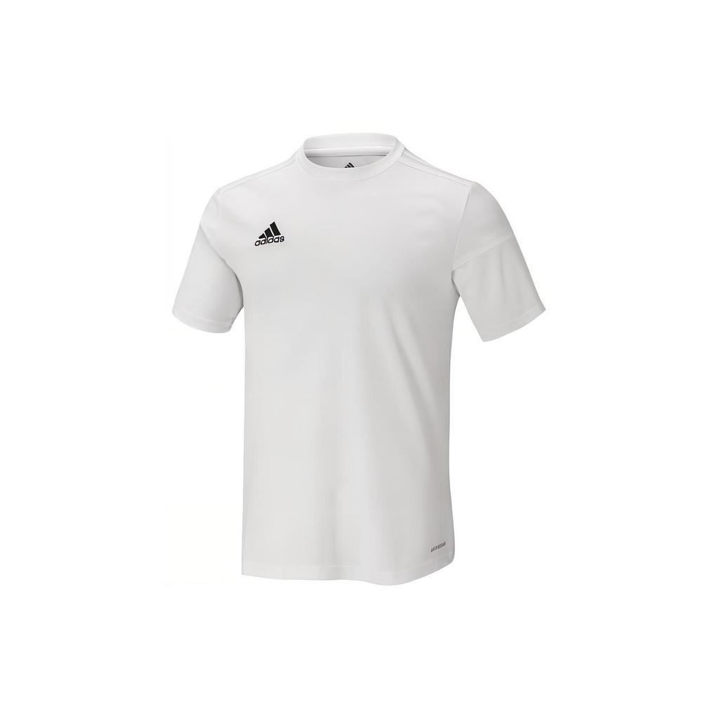 Adidas Round Neck Logo Print Straight Short Sleeve Regular T-Shirt Men Tops White BJ9176