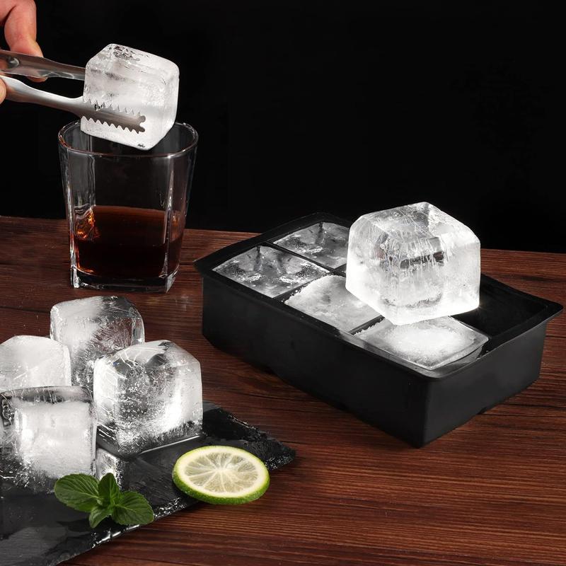 4/6/8/15 Grid Square Ice Cube Molds With Silicone Easy Release For Whiskey Cocktails and Homemade Keep Drinks Chilled Ice Mold