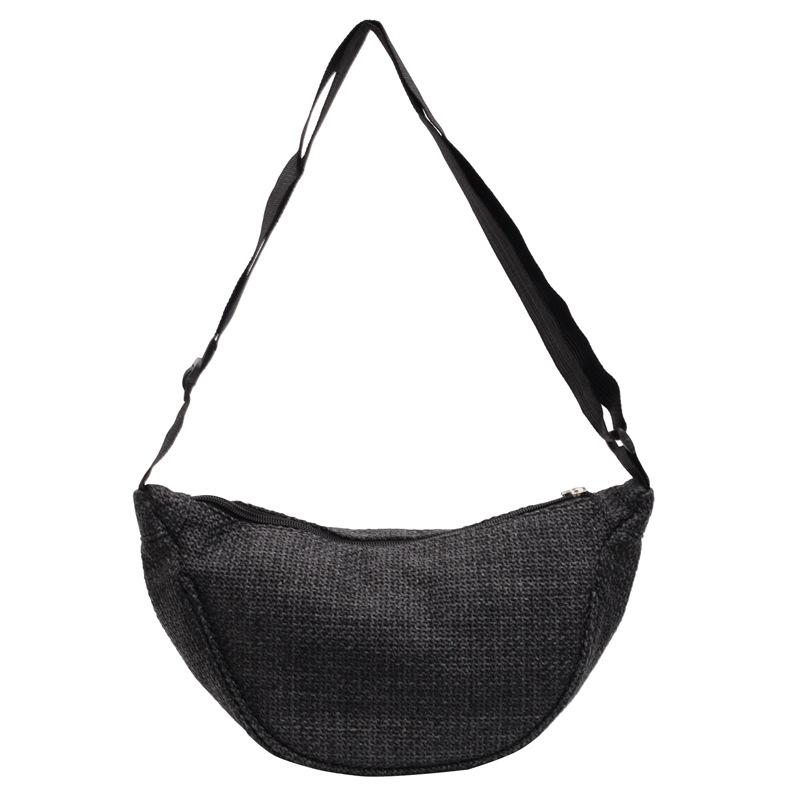 Large capacity casual simple dumpling bag women's new fashion popular shoulder bag solid color versatile messenger cloth bag