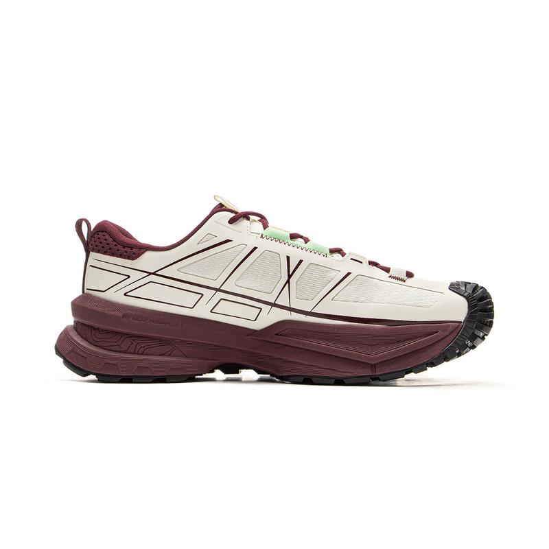 Li Ning CF Su Xing Chuan SE Langlebig Leicht Wasserdicht Rutschfest Low-Top Outdoor Wanderschuhe Unisex Wanderschuhe Weiß Grün Lila AHTV015-3