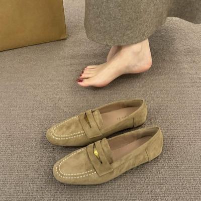 New Lefu Women's Soft Leather Retro Lazy Walk Thick-soled Flat Comfortable Single Shoes for All Four Seasons