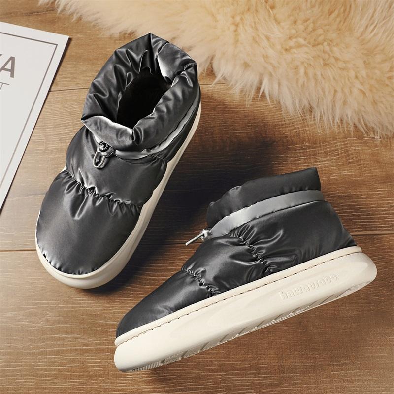 

Home parent-child snow boots cotton shoes cotton boots stepping on shit feeling velvet warm cotton men s shoes trendy shoes bread shoes autumn an 44-45 серый