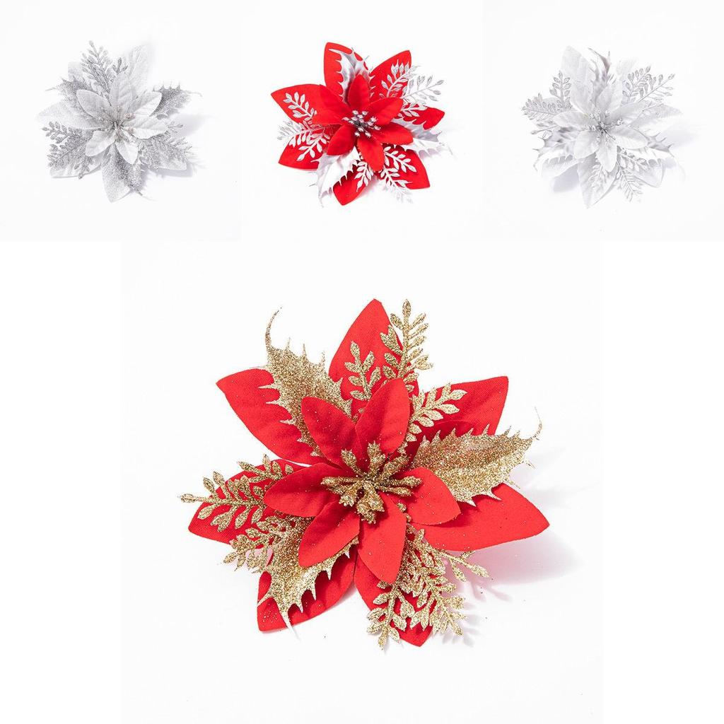 Create A Perfectly Festive Atmosphere With Artificial Glitter Flower Xmas Decor