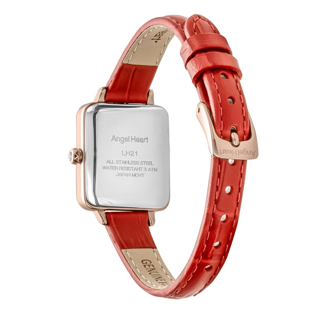 AngelHeart Little Heart Watch Quartz 3 ATM Water Mineral White Pearl Stainless Steel Women's LH21P-RE-Q-AM, Movement, Resistance, Glass, Dial,