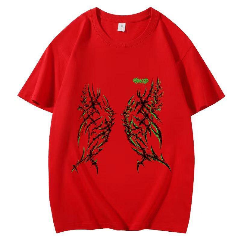 Summer New Cotton Short Sleeve T-Shirt Gothic Casual Fashion Couple Tops For Men Women