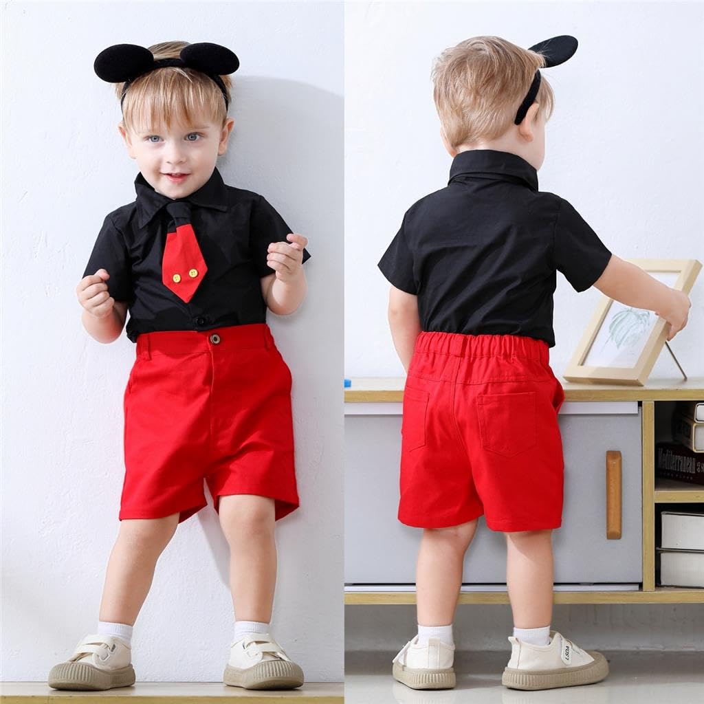 Dressy Daisy Mickey Mouse Halloween Cosplay Dress for Toddler Boys, Includes Gloves, Size 3
