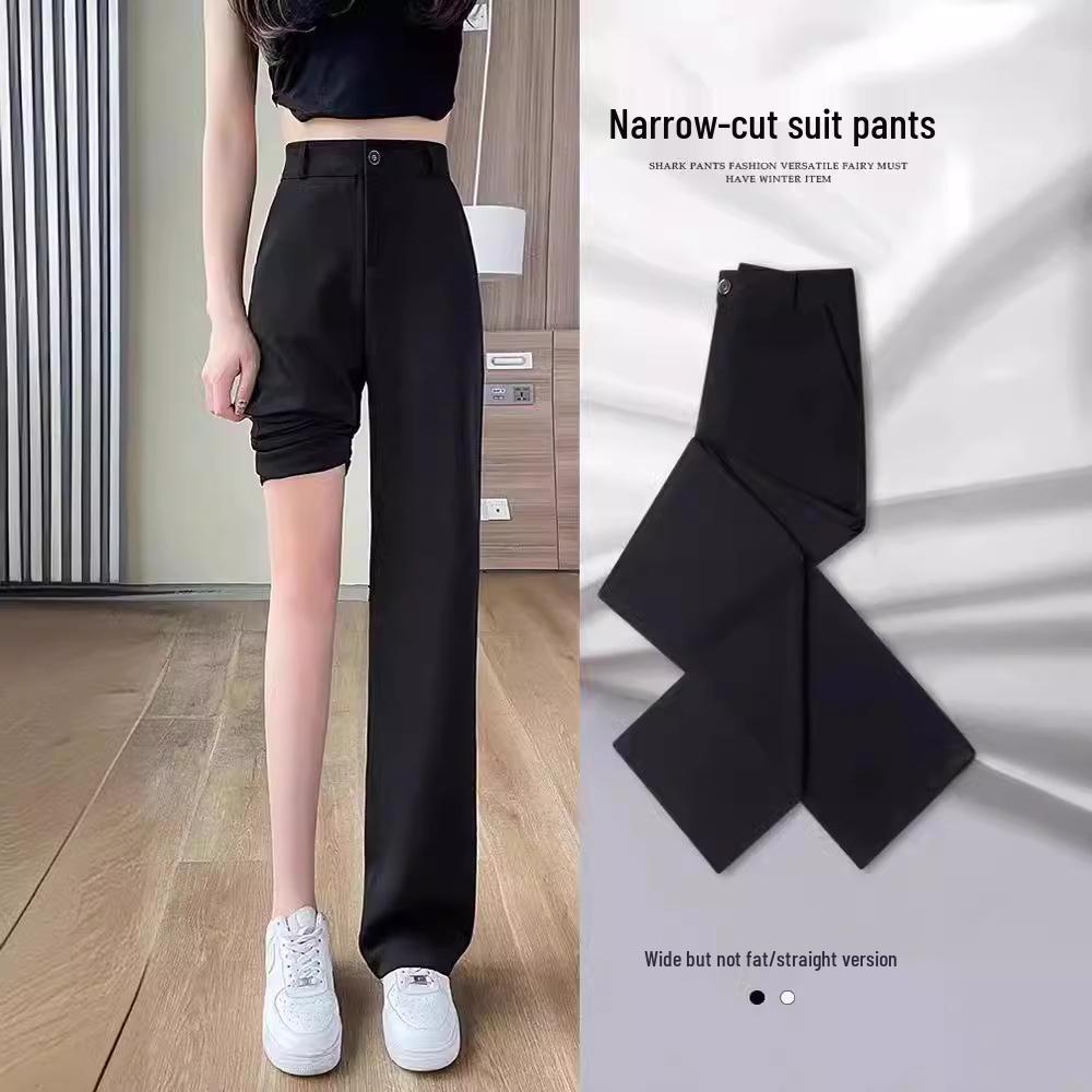 Women's High-Waist Black Wide-Leg Pants - 2024 Spring/Summer Collection