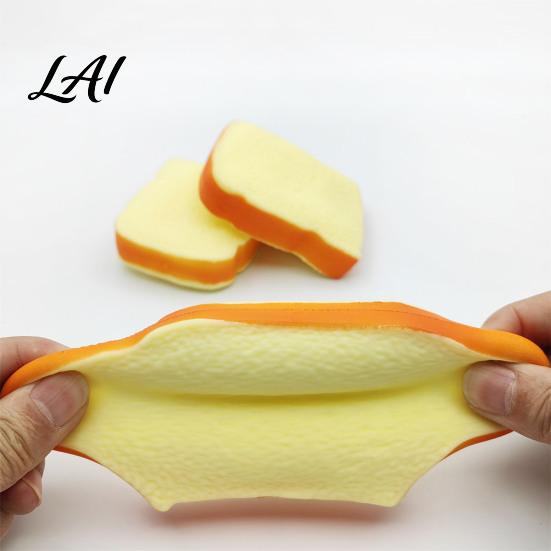 Sliced Bread Fidget Toys 1/2Pcs Simulated Toast Stress Relief Toy Squeeze Sensory Toy Soft Stretchy Fake Food for Kids Teens Adults Desk Reliever