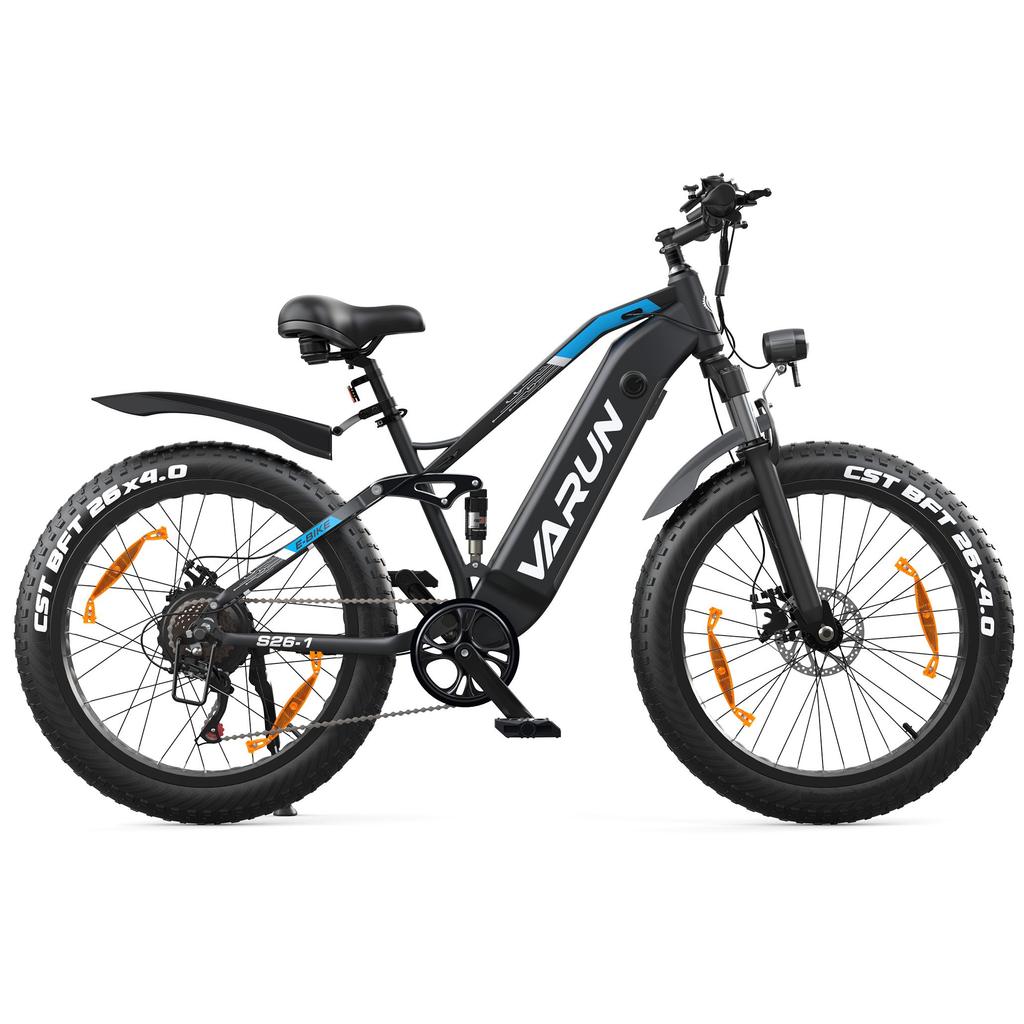 Varun S26-1 Dospělé Horské EBike S Dvojitou Kotoučovou Brzdou 26 Palcové Široké Terénní Pneumatiky Venkovní Elektrické Kolo 48V18Ah Baterie 750W Motor Elektrické Kolo