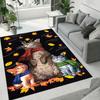 1pc Polyester Cat Themed Square Carpet Chair Mat, , Celebratory Feline Design, Ideal for Living Room or Bedroom Warmth