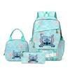 Student Schoolbag Three-Piece Large-Capacity Backpack Lunch Bag Pencil Case Diy