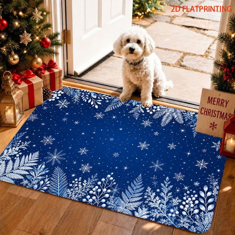 Christmas Candy Cane HOME Doormat Snowflake Sweet Welcome Rug Creative Lettering Entryway Mat Patio Sunroom Bar Floor Decor Mat