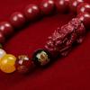 Good Luck FengShui Geomancy Man Bracelet PiXiu God of Wealth Fortune Men's Bracelets 12/14MM Cinnabar Beads Accessories Jewelry